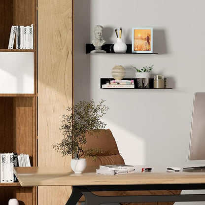 17 Inches Acrylic Wall Shelves 2 Pack, Floating Shelf - Image 2