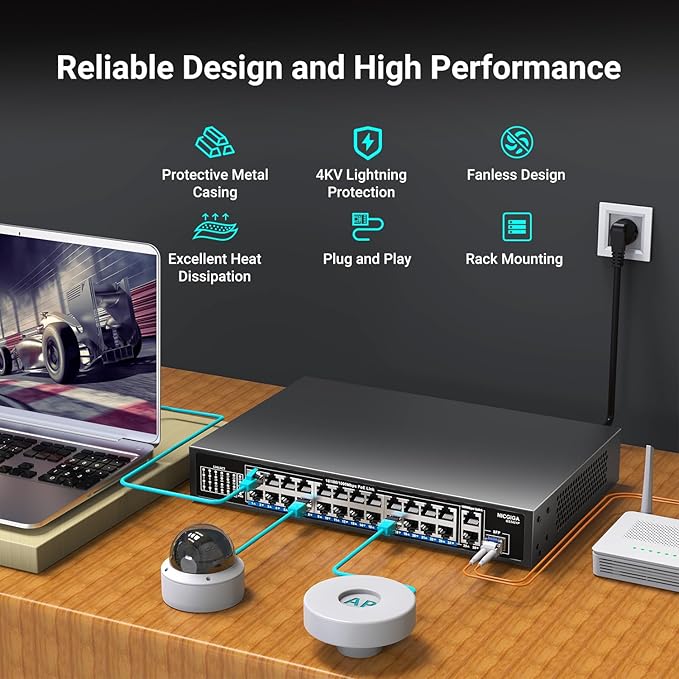 NICGIGA 24-Port Gigabit PoE Switch - Image 3