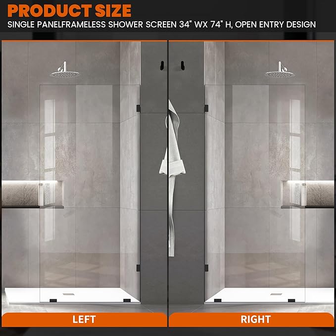 Bathroom Shower Glass Door 35 * 74" - Image 7