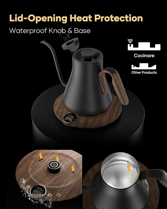 Cocinare FLOW B9 Gooseneck Electric Kettle, Precise Temperature Control - Image 7