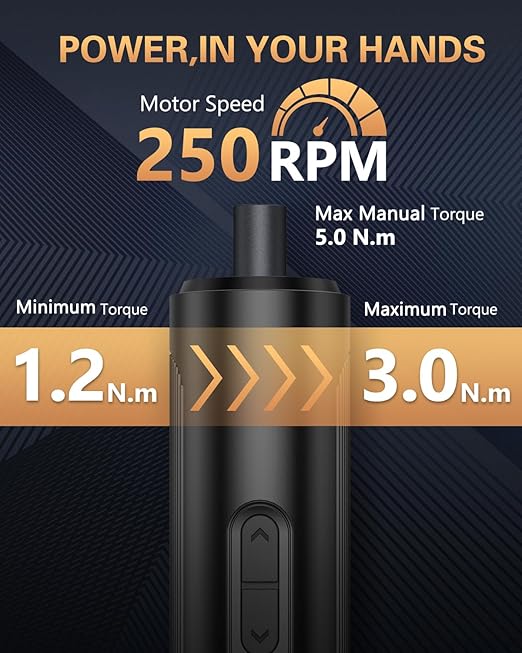 Electric Screwdriver, Rechargeable Cordless Power Screwdriver, 3 Torque Settings - Image 2