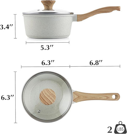 SENSARTE White Ceramic Nonstick Saucepan - Image 9