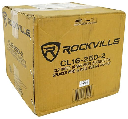Rockville CL16-250-2 16 AWG 250ft Speaker Wire, CL2 Rated, 100% OFC Copper - Image 3