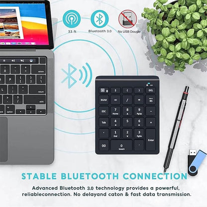 Lekvey Bluetooth Number Pad for Laptop, Wireless Numeric keypad, 28 Keys Numpad - Image 5