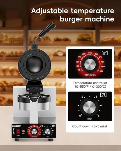 Ufo Burger Maker Machine, 110V Electric Ufo Sandwich Maker w/Adjustable - Image 6