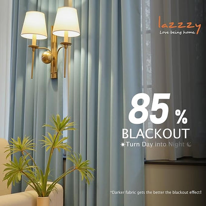 Lazzzy Velvet Blackout Curtains Thermal Insulated Room Window Drapes Super Soft - Image 7