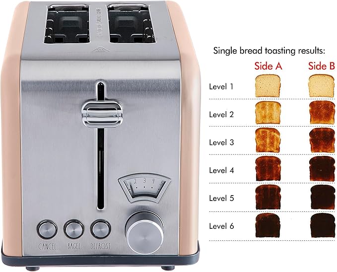 Rae Dunn Toaster, Stainless Steel 2 Slice Square Toaster, Wide Slot - Image 2