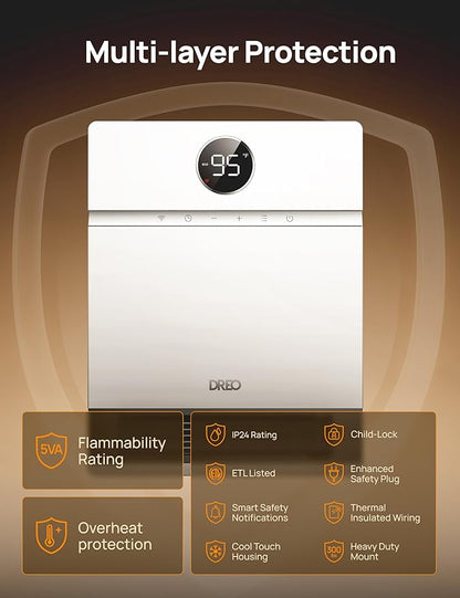DREO Smart Wall Heater, IP24 Electric PTC Space Heaters - Image 5