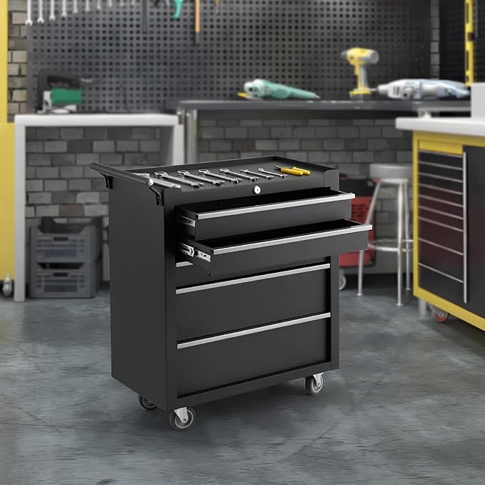 IDEALHOUSE Rolling Tool Chest, 5 Drawers Tool Storage Cabinet, Toolbox - Image 2