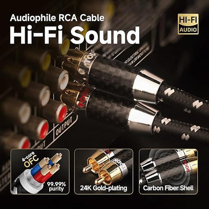 TODN HiFi RCA to RCA Audio Cables Audiophile - Image 3