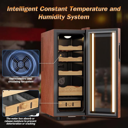 Electric Humidor with Leather-35L Cooling & Heating Humidor, Smart Touch - Image 5