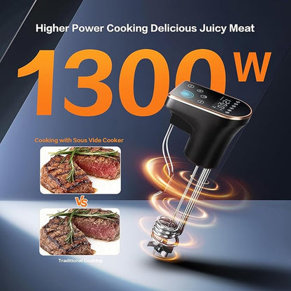 1300W Sous Vide Precision Cooker Machines, IPX7 Full Waterproof Immersion - Image 2