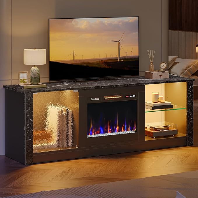 Bestier 63" Modern Fireplace TV Stand - Image 6