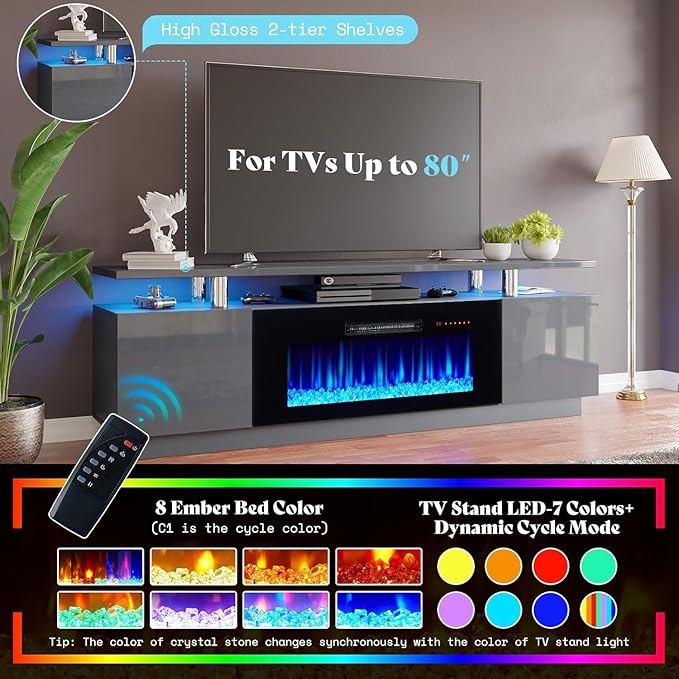 AMERLIFE Fireplace TV Stand - Image 3