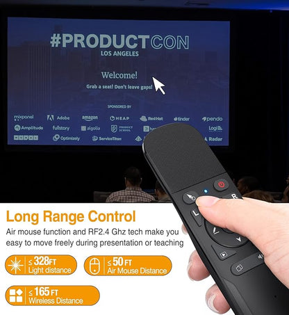 Presentation Remote with Air Mouse Function, Wireless Presenter Clicker RF - Image 6