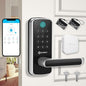 Smart Door Lock with WiFi Gateway, Keyless Entry Door Lock with Handle by OLUMAT