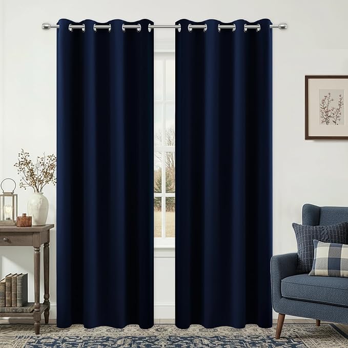 KOUFALL Navy Blue Blackout Curtains by KOUFALL