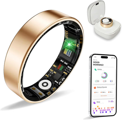 women men smart ring health tracker, sleep exercise, main product view