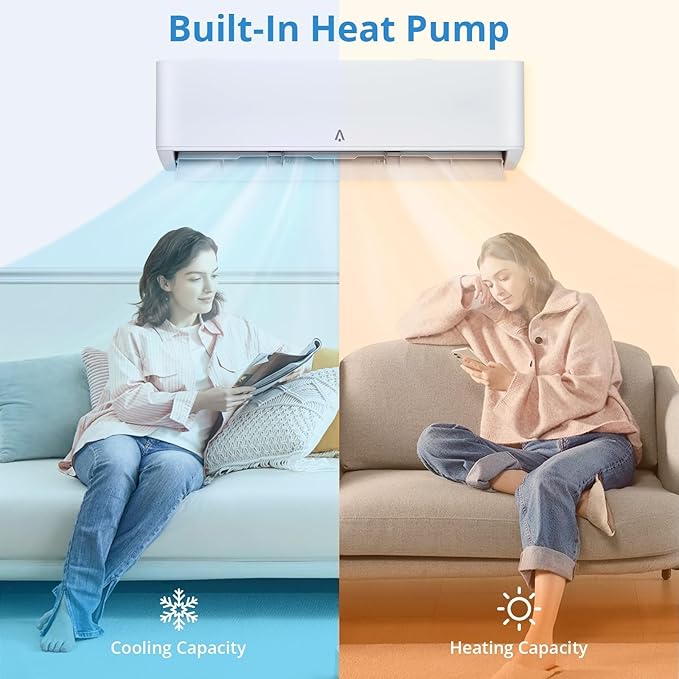 9, 000 BTU Mini Split Air Conditioner & Heat Pump, Ultra Quiet, ENERGY STAR - Image 2