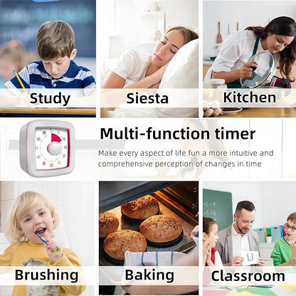 60 Minute Visual Timer for Kids and Adults, Non-Ticking 5.5 Inch Large Visual - Image 2