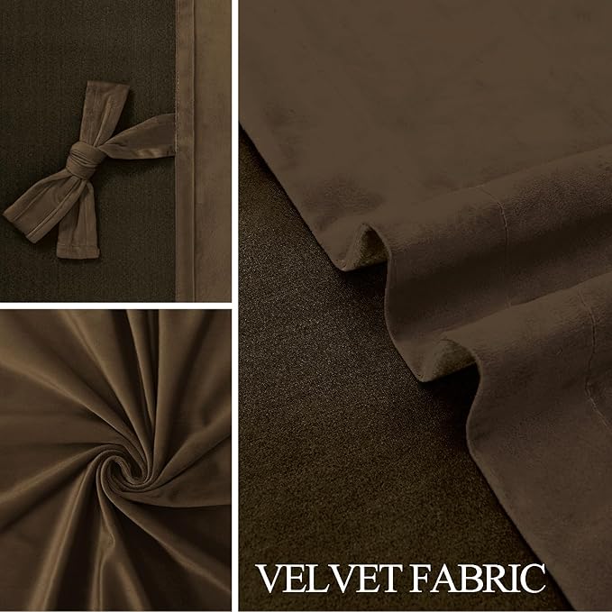 JIUZHEN Room Darkening Velvet Curtains 2 Panels Set, Luxury Window Treatment - Image 5