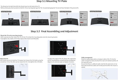 Amazon Basics Full Motion TV Wall Mount fits 12" to 40" TVs and VESA 200x200 - Image 11