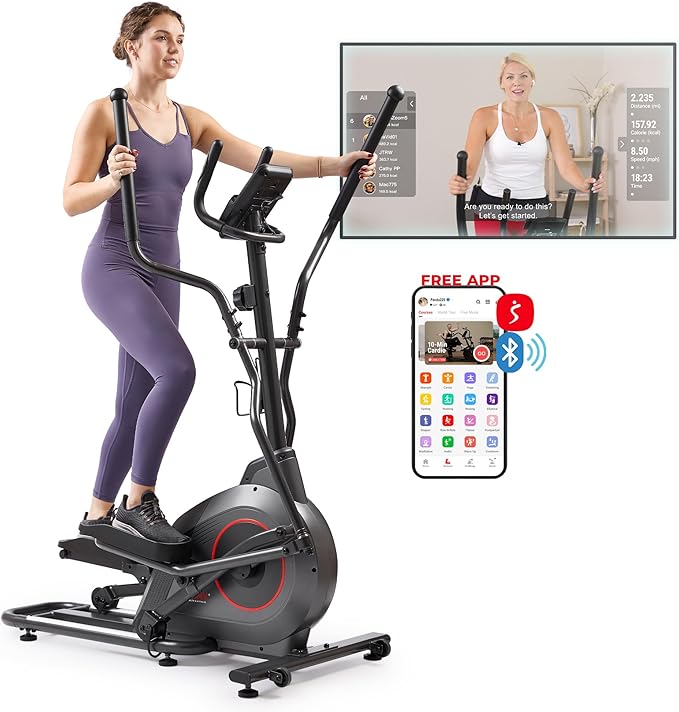 Sunny Health & Fitness Smart Upright Elliptical w/Pulse Sensor Built-in by SunnyHealthFitness
