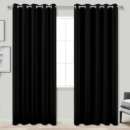 KOUFALL 100% Blackout Curtains Extra Wide and Long by KOUFALL