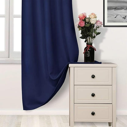 DWCN Navy Blue Blackout Curtains 84 Inches Long, Room Darkening Thermal Drapes - Image 3