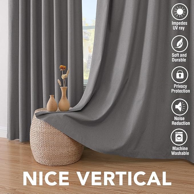 H.VERSAILTEX Linen Curtains 100% Blackout Curtains - Image 7