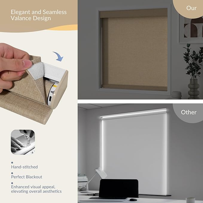 Boolegon Motorized Light Filtering Roller Blinds - Image 6