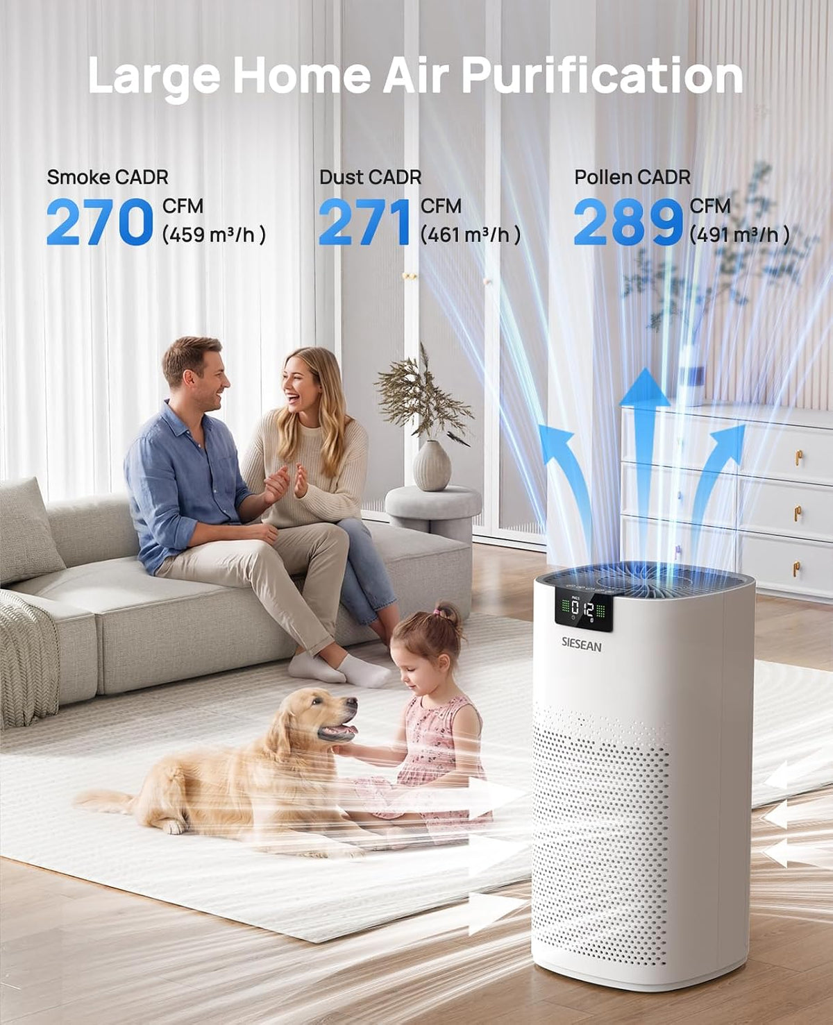air purifiers for home large room up to shown in use