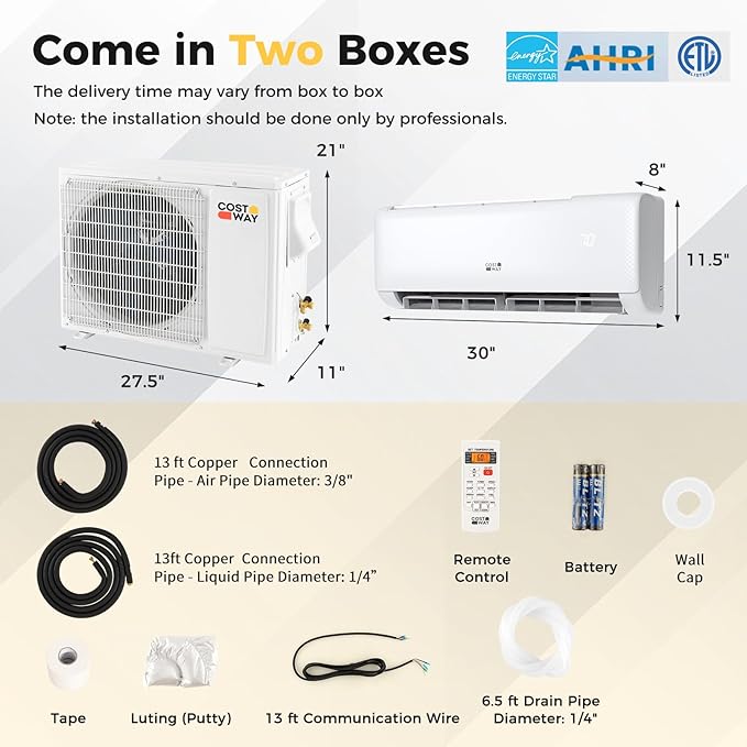 COSTWAY 12, 000 BTU Mini Split Air Conditioner, - Image 8