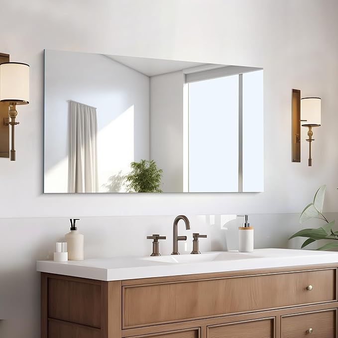CILIBER Frameless Mirror, 24x40 Inch Rectangle Bathroom Mirrors - Image 2