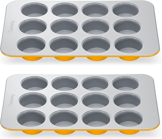 Caraway Non-Stick Ceramic 12-Cup Muffin Pan Duo by Caraway