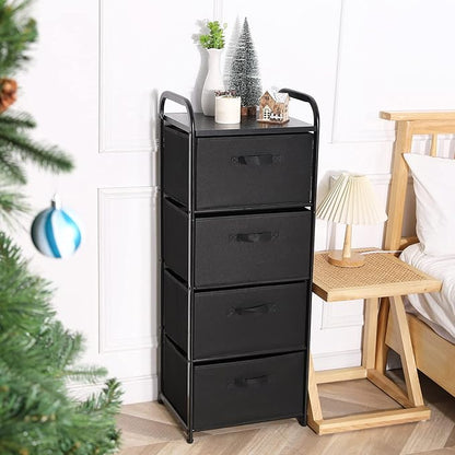 MAX Houser 4 Drawer Fabric Dresser Tall Storage Tower, Dresser Chest - Image 2
