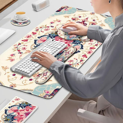 Gaming Mouse Pad, Large Desk Mat, Cute Desk Pad Protector, 4in1 XXL Mousepad + - Image 7