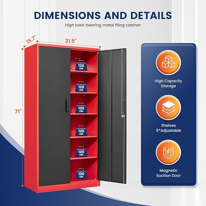 Yizosh Metal Garage Storage Cabinet - Image 3