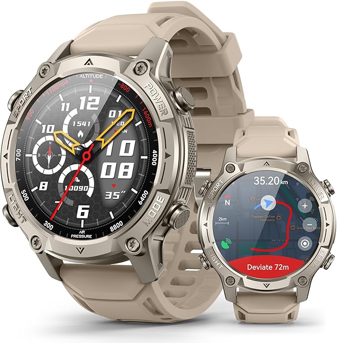 Smart Watch for Men, with GPS, Offline Maps, Heart Rate, Blood Oxygen, Sleep by SOUYIE
