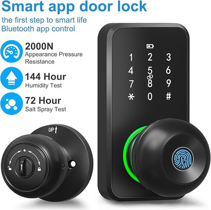 Smart Door Lock with Knob, LinkThai Keyless Entry Fingerprint Lock with - Image 2