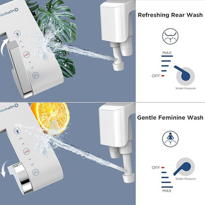 HOPOPRO Bidet Attachment for Toilet, Non-Electric Bidet Ultra-Slim Dual Nozzle - Image 2
