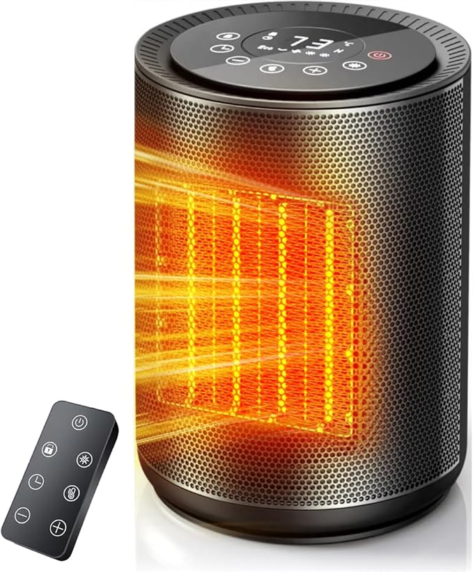 Small Space Heaters for Indoor Use, Mini Portable Electric Heaters Fan by Electactic