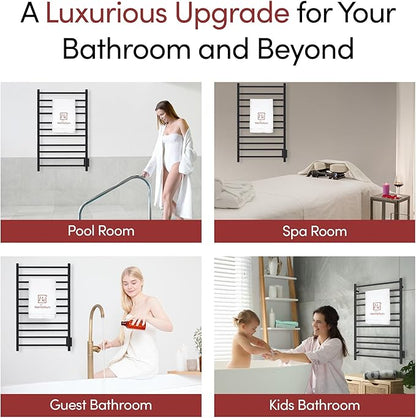 WarmlyYours Malta Heated Towel Rack, 11-Bar Electric Towel Warmer, Hardwired - Image 11