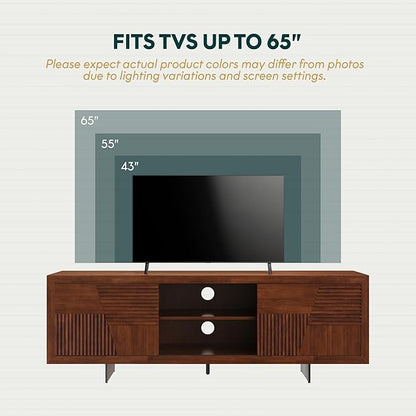 Trapeze TV Stand for Living Room – Wooden Media Console - Image 4