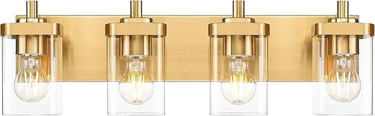 METWET Bathroom Light Fixtures, 4-Light Modern Wall Sconces by Metwet