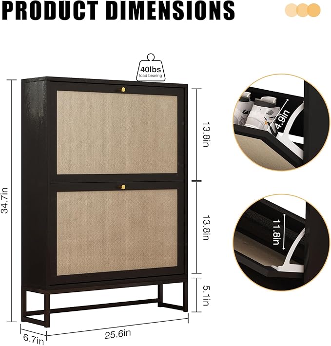 AVZEAR Narrow Shoe Cabinet - Image 2