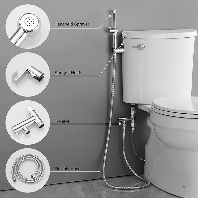 Chrome Handheld Bidet Sprayer for Toilet - Image 6