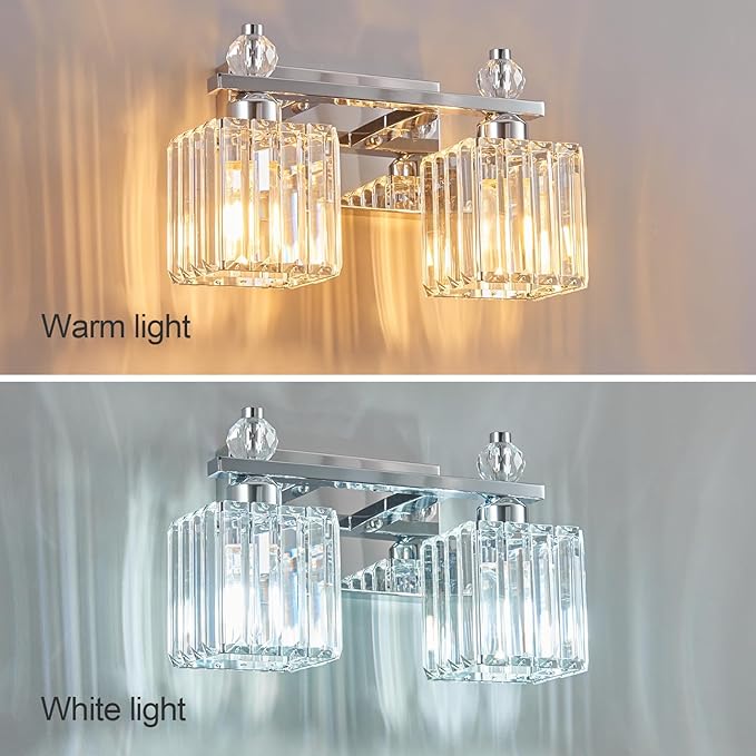 FDPBY Chrome Bathroom Vanity Lights Crystal Vanity Light Bathroom Lighting - Image 2