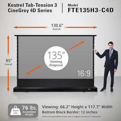 Elite Screens Kestrel Tab-Tension Pro CineGrey 4D, 16:9 Aspect Ratio, ISF - Image 6