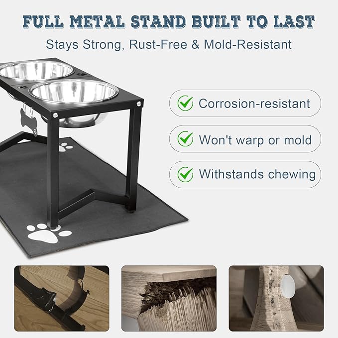 Elevated Dog Bowls, Metal Raised Dog Bowl Stand - Image 4